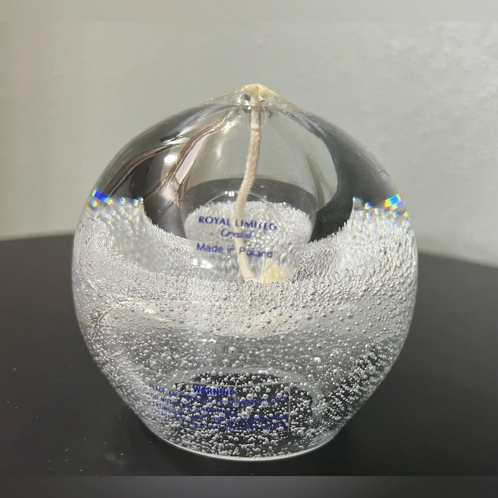 Vintage New in Box Royal Limited Crystal Oil Lamp Complete Set Home Decor